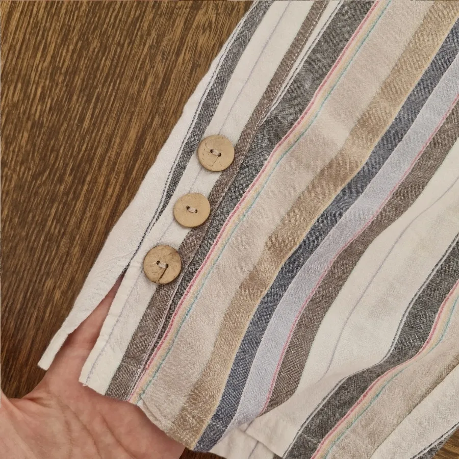 شلوار لینن راه راه Rockma