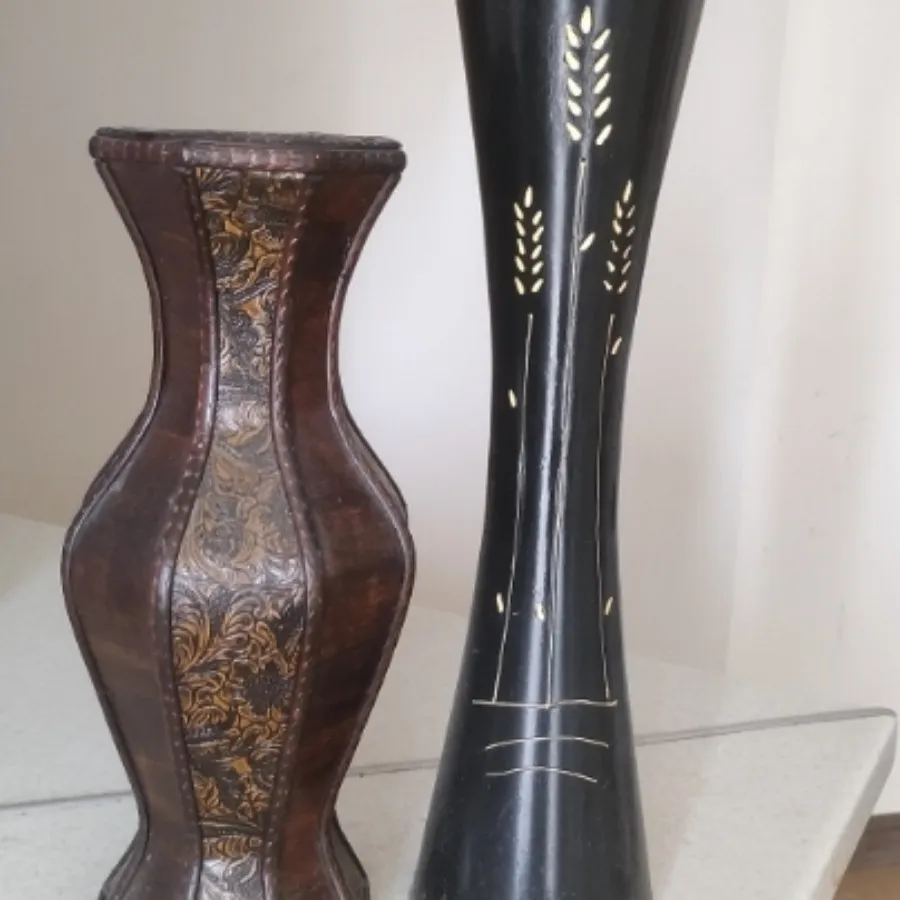 دوگلدان چوبی صنایع دستی