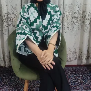 مانتو سبز پاییزه مجلسی