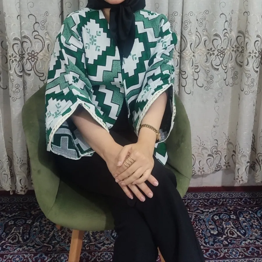 مانتو سبز پاییزه مجلسی