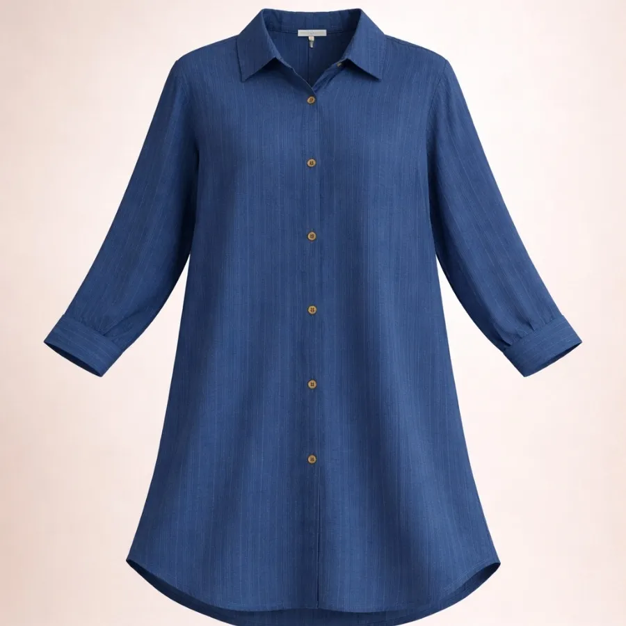 مانتو نخی خنک بلند ساده