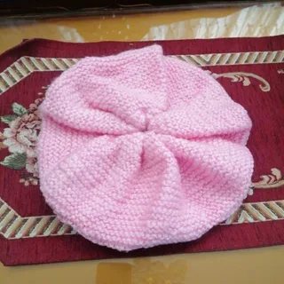 کلاه بافت فرانسوی صورتی