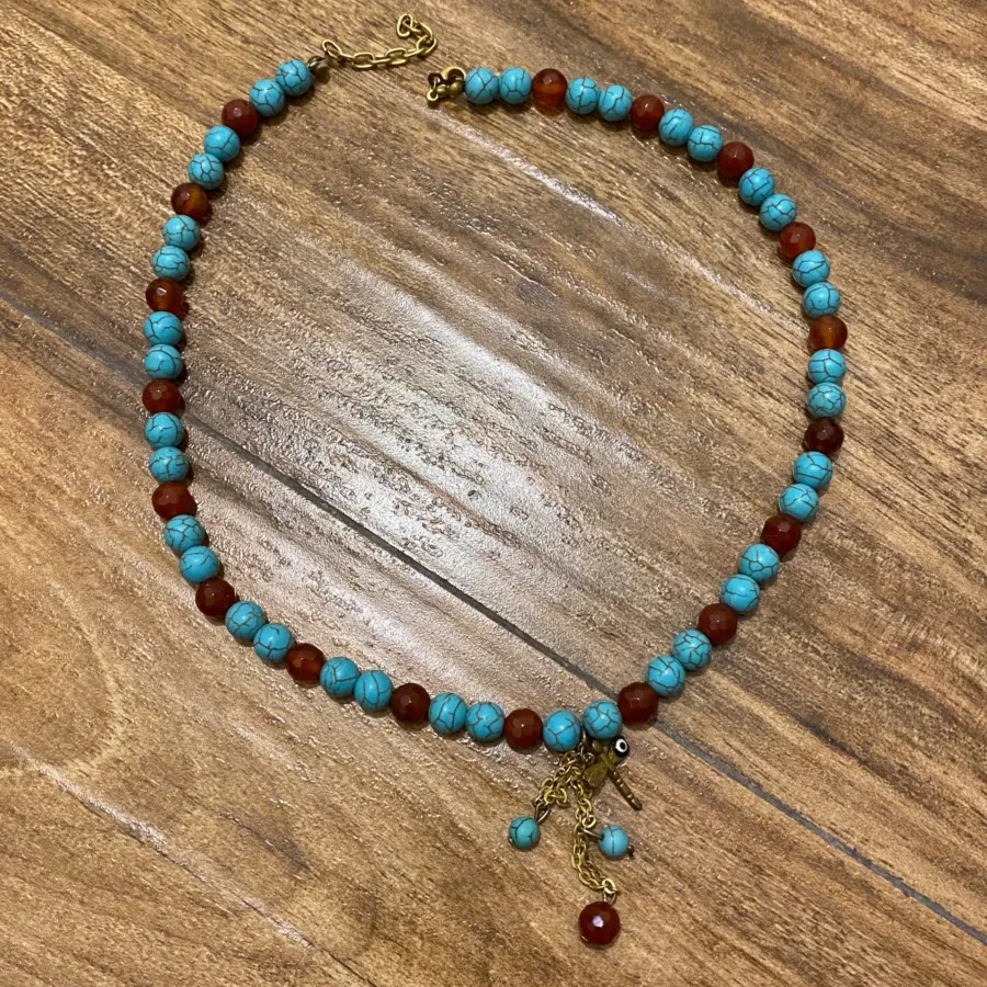 گردنبد طرح فیروزه با آویز