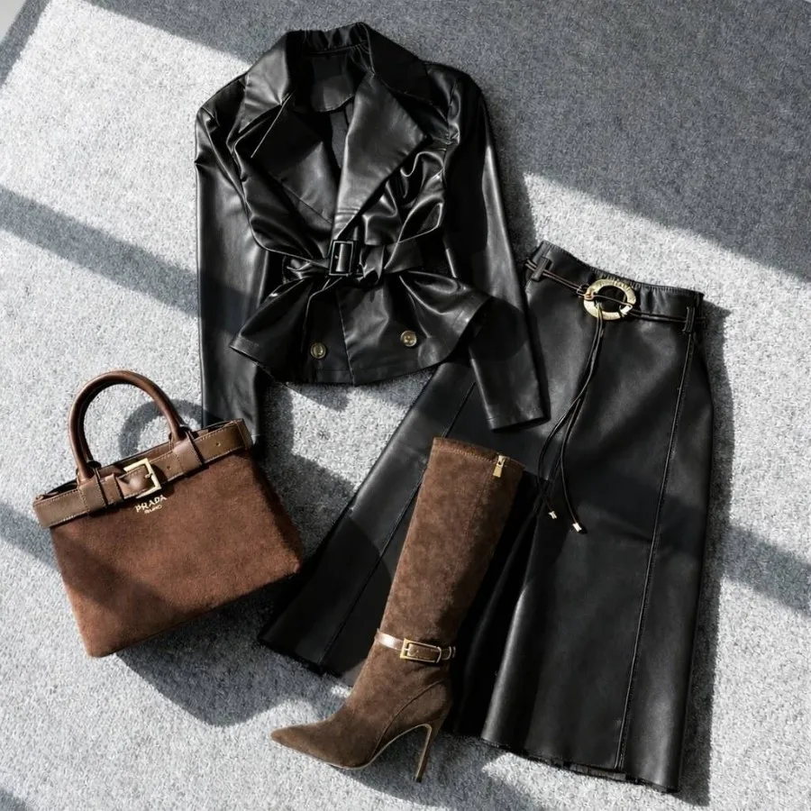 کت دامن چرم