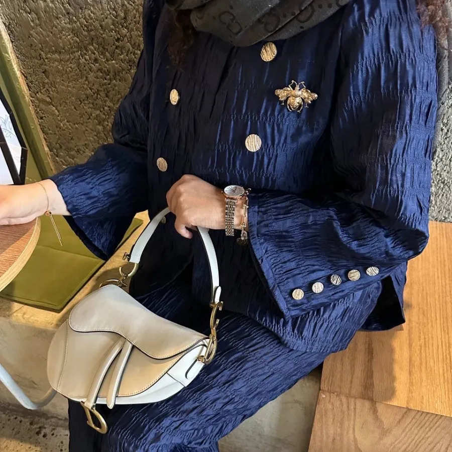 کت ژاکارد سرمه ای