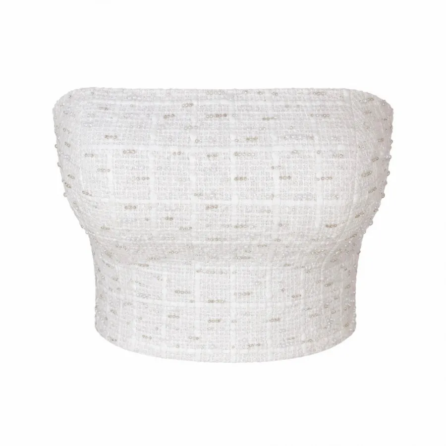 دکلته شنل مروارید دوزی