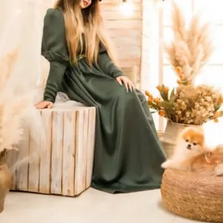 لباس مجلسی ساتن سبز