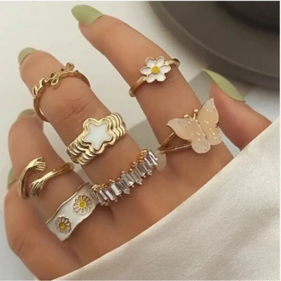 انگشتر بابونه ست 7تایی