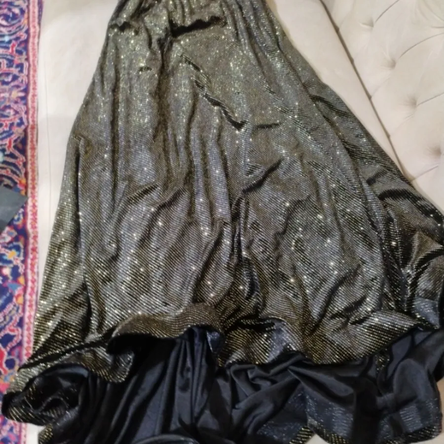 دامن مخمل مجلسی طلایی فری