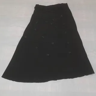 دامن ریون مشکی گلدوزی