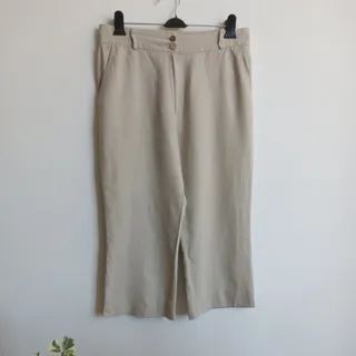 شلوار لینن کرم