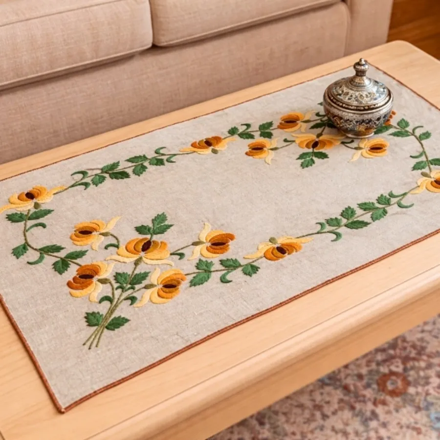 رانر گلدوزی دست دوز