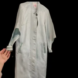 مانتو مزونی سبز آبی