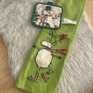 دستمال وافلی گلدوزی