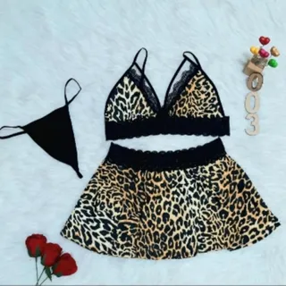 ست سوتین و دامن پلنگی