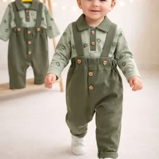 بلوز و شلوار کتان ساسبندی