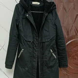 کاپشن مشکی کلاهدار