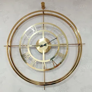 ساعت دیواری طلایی مدرن