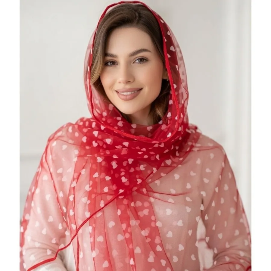 شال توری قلبی