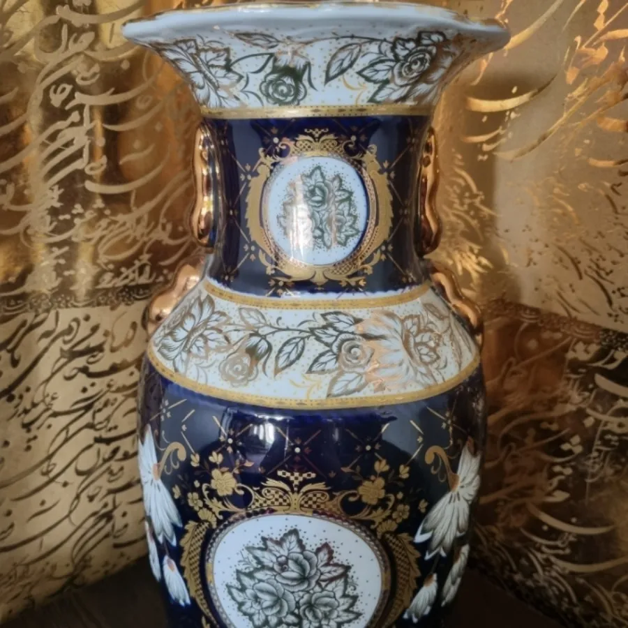 گلدان چینی سرمه ای