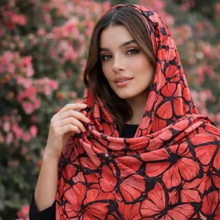 شال صورتی پروانه ای