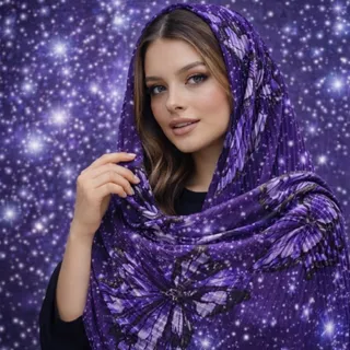 شال پلیسه بنفش