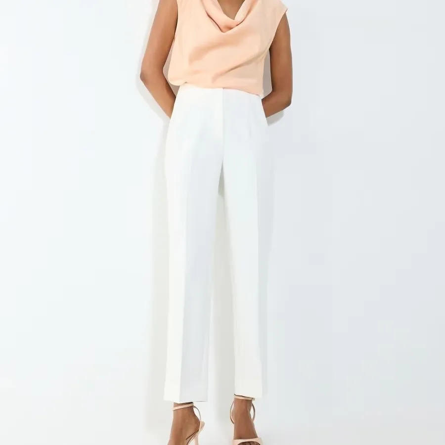 شلوار کتان سفید منگو