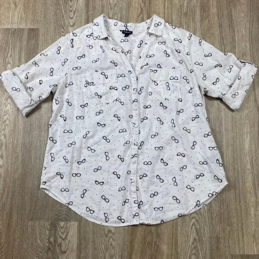 شومیز نخی سفید عینک Torid