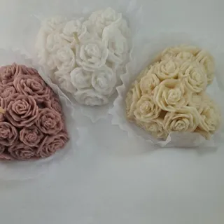 چهار عدد شمع قلبی رز