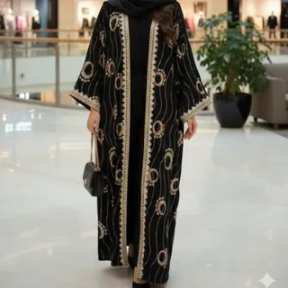 مانتو عبایی گل گندم