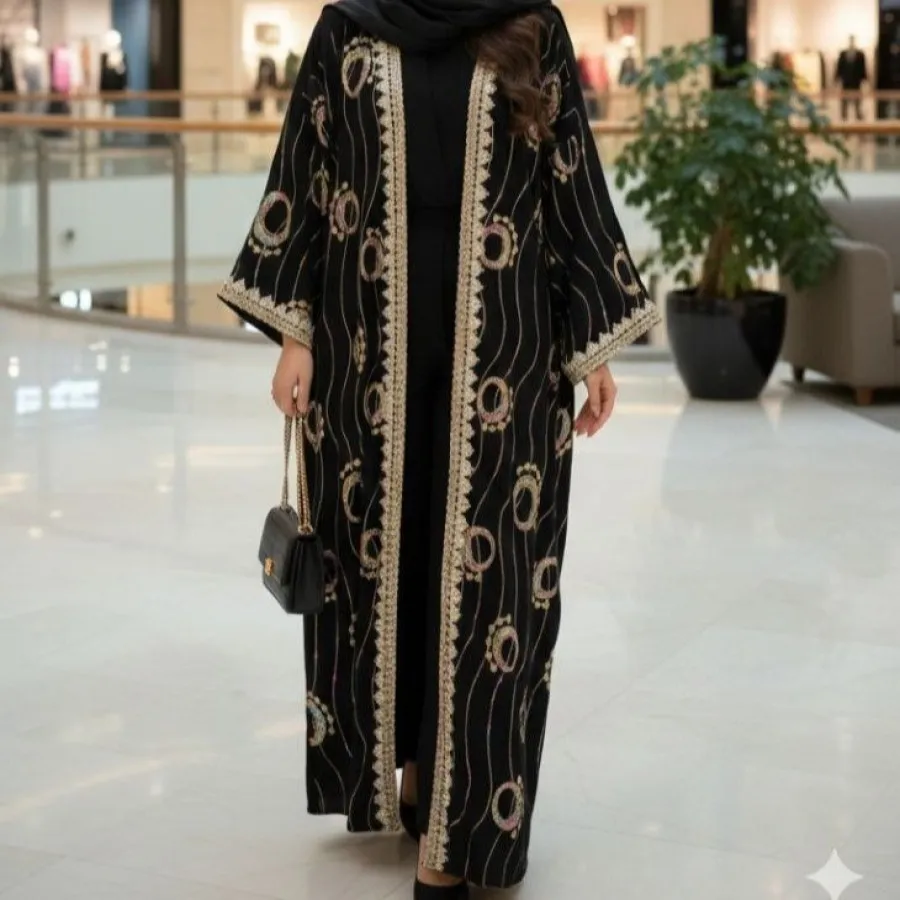 مانتو عبایی گل گندم