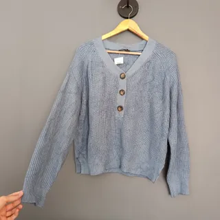 پلیور بافت آبی Fashion