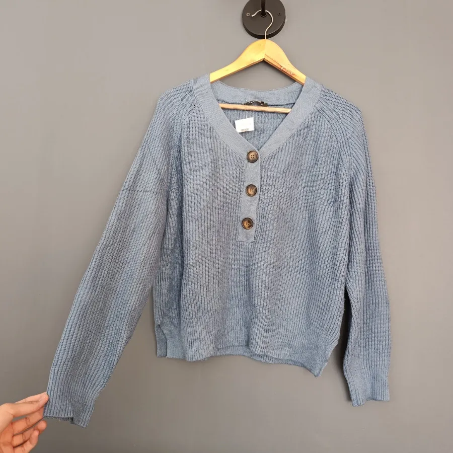 پلیور بافت آبی Fashion