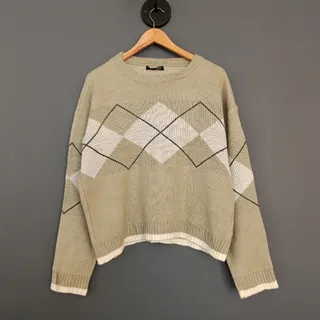 پلیور بافت سبز پاستلی