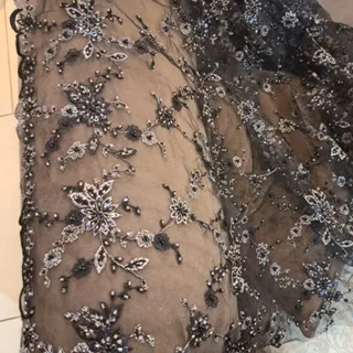 پارچه گیپور سنگدوزی