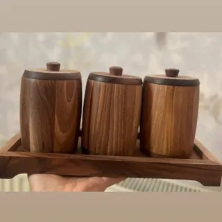 3بانکه چوبی و سینی چوبی