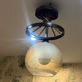 لوستر تک شاخه چوبی