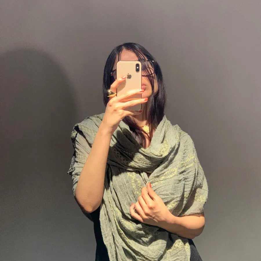 شال سبز طرح دار