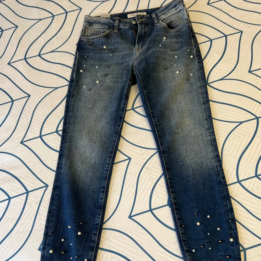 شلوار ماوی مرواریدی