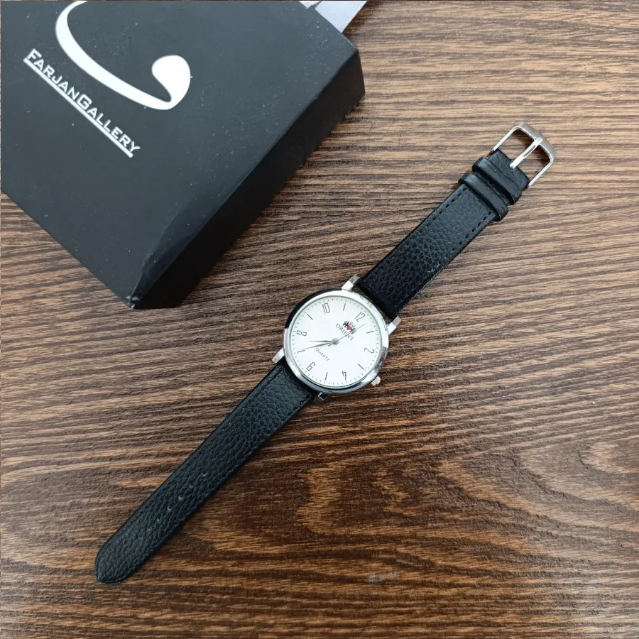 ساعت مچی مشکی چرمی