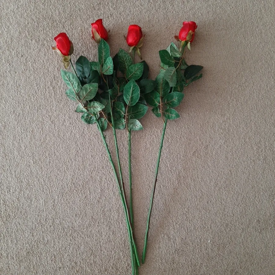 4 شاخه گل رز مصنوعی نو