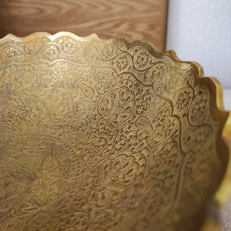 ظرف برنجی هندی طاووس