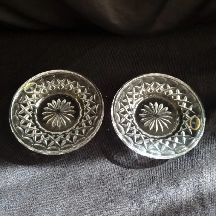 دو عدد نعلبکی کریستال چک