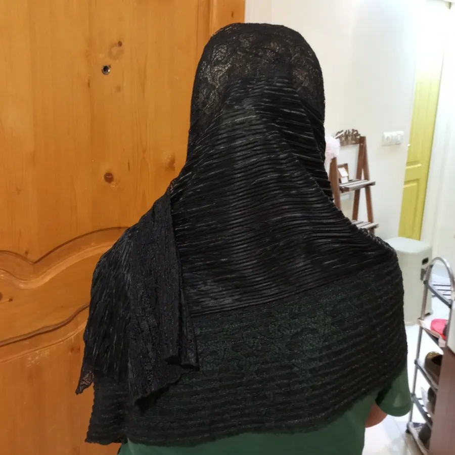 شال توری با گلدوزی گیپور