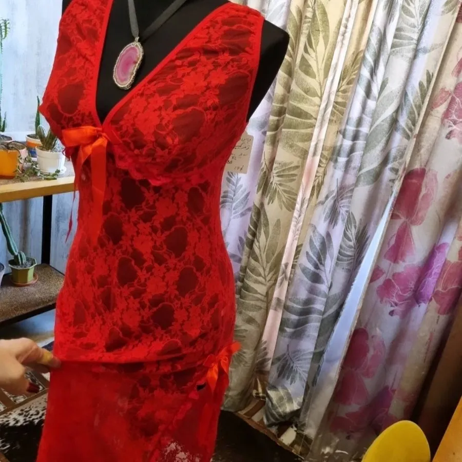 ?
لانژری تمام گیپور قرمز