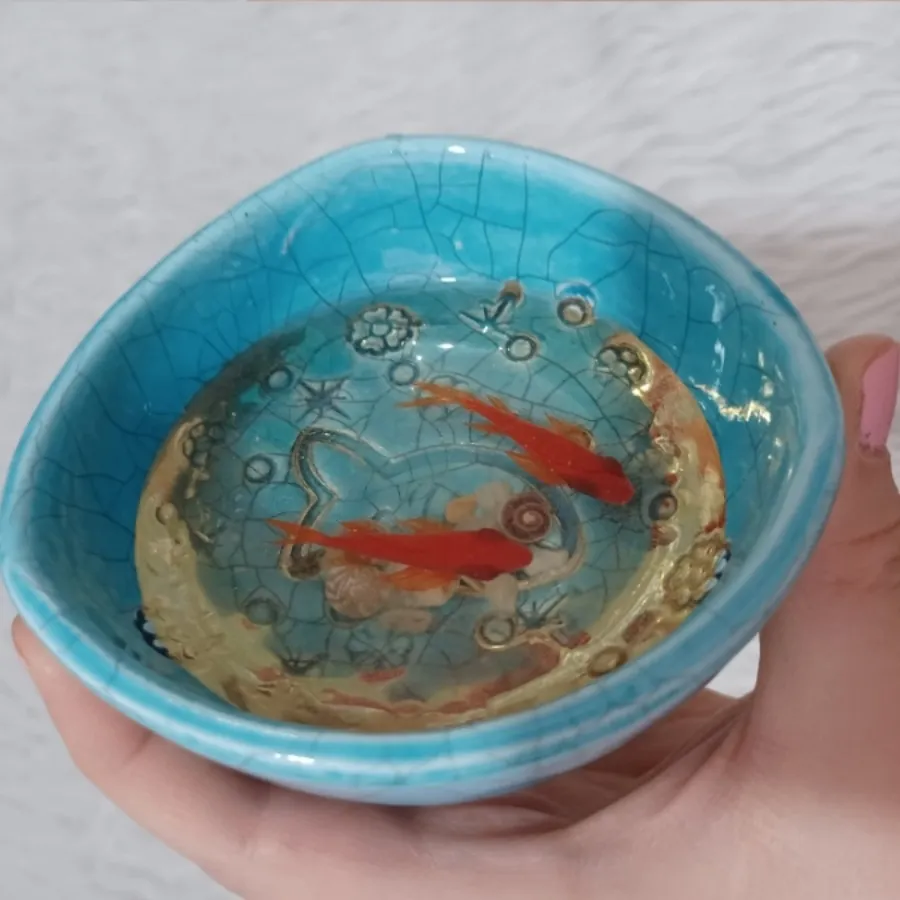 ظرف سرامیکی ماهی تزیینی