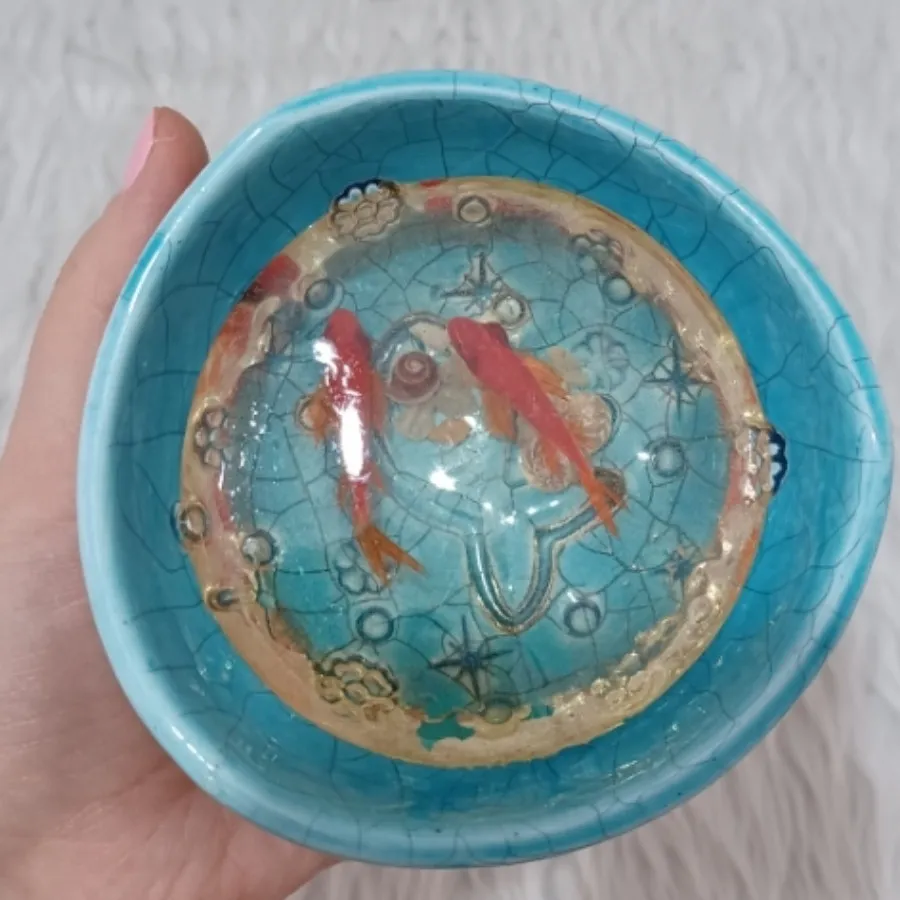 ظرف سرامیکی ماهی تزیینی