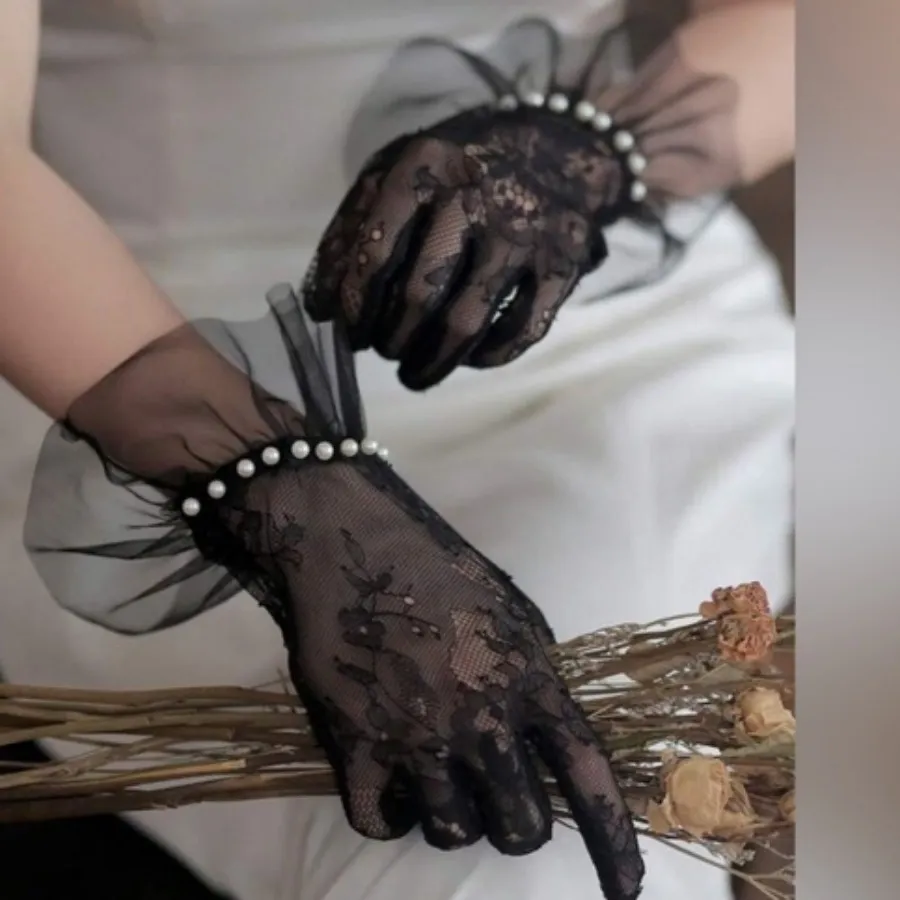 دستکش دانتل فرانسه کوتاه