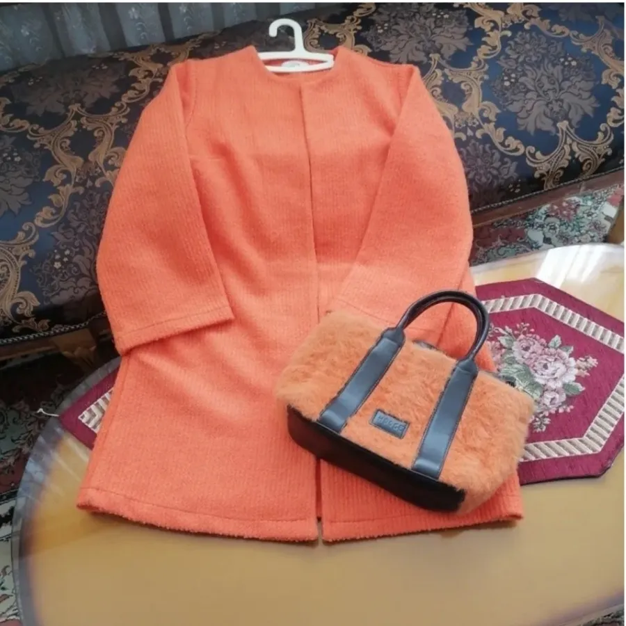 پالتو کتی پشمی نارنجی