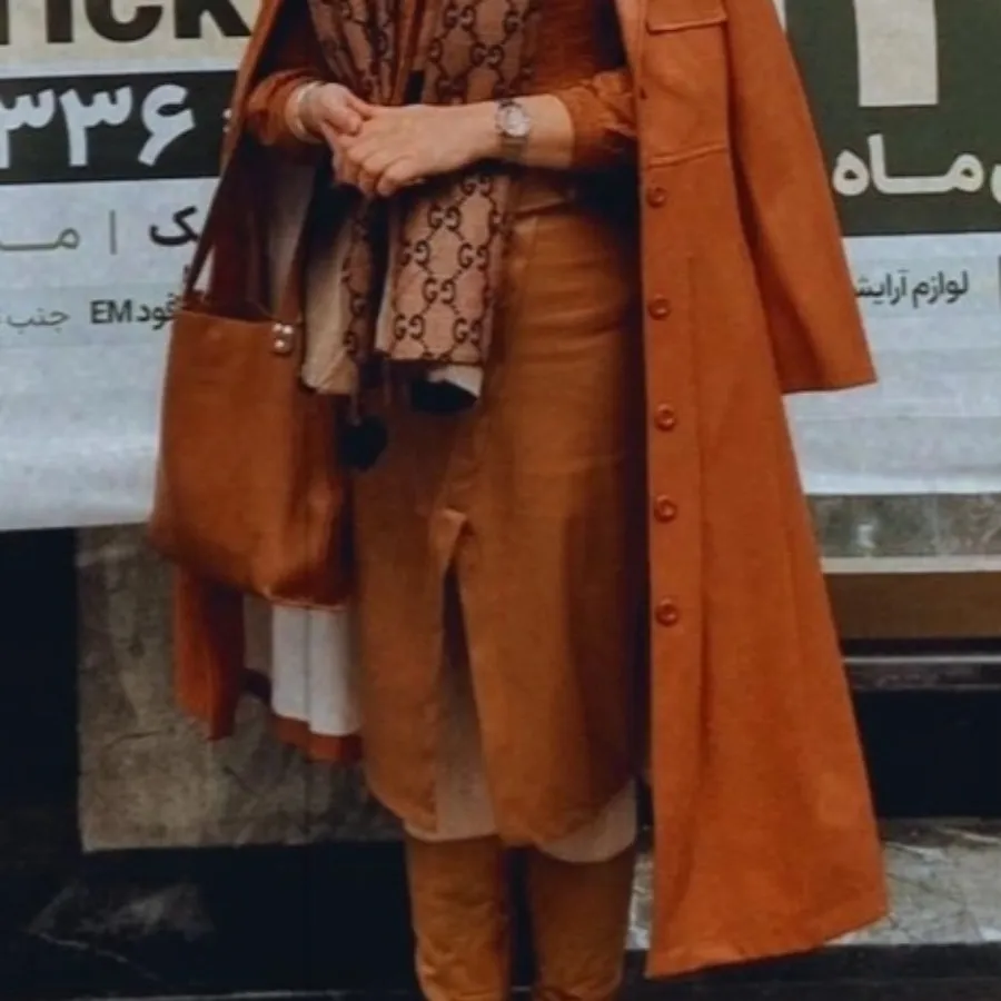 پالتو چرم مصنوعی عسلی رنگ